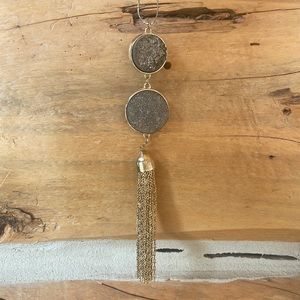 Gold tassel necklace